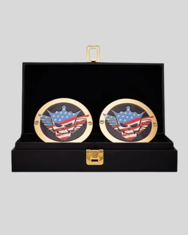 WWE Cody Rhodes Side Plates Championship Title Box Set – American Nightmare Brass Metal Pair