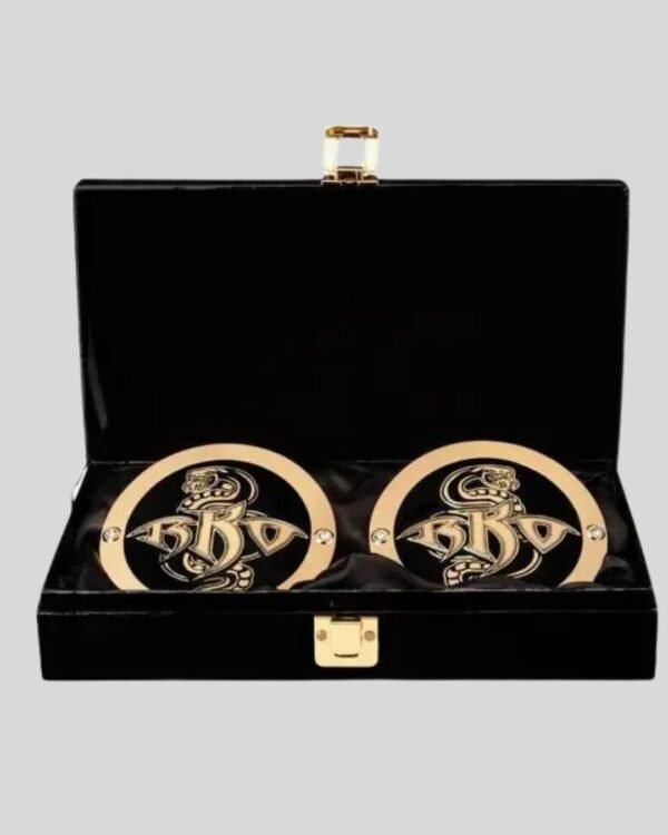 WWE Randy Orton Side Plates Championship Title Box Set – Cobra RKO Design – Brass Metal Inserts – 4.25” x 3.16”