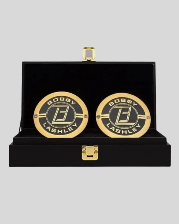 WWE Bobby Lashley Side Plates Championship Title Box Set – Brass Metal Collector Edition